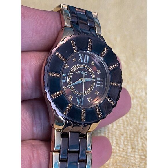 A II Z V0V731N Women's Copper Tone Crystal Embellished Watch (needs Battery) - Picture 3 of 11